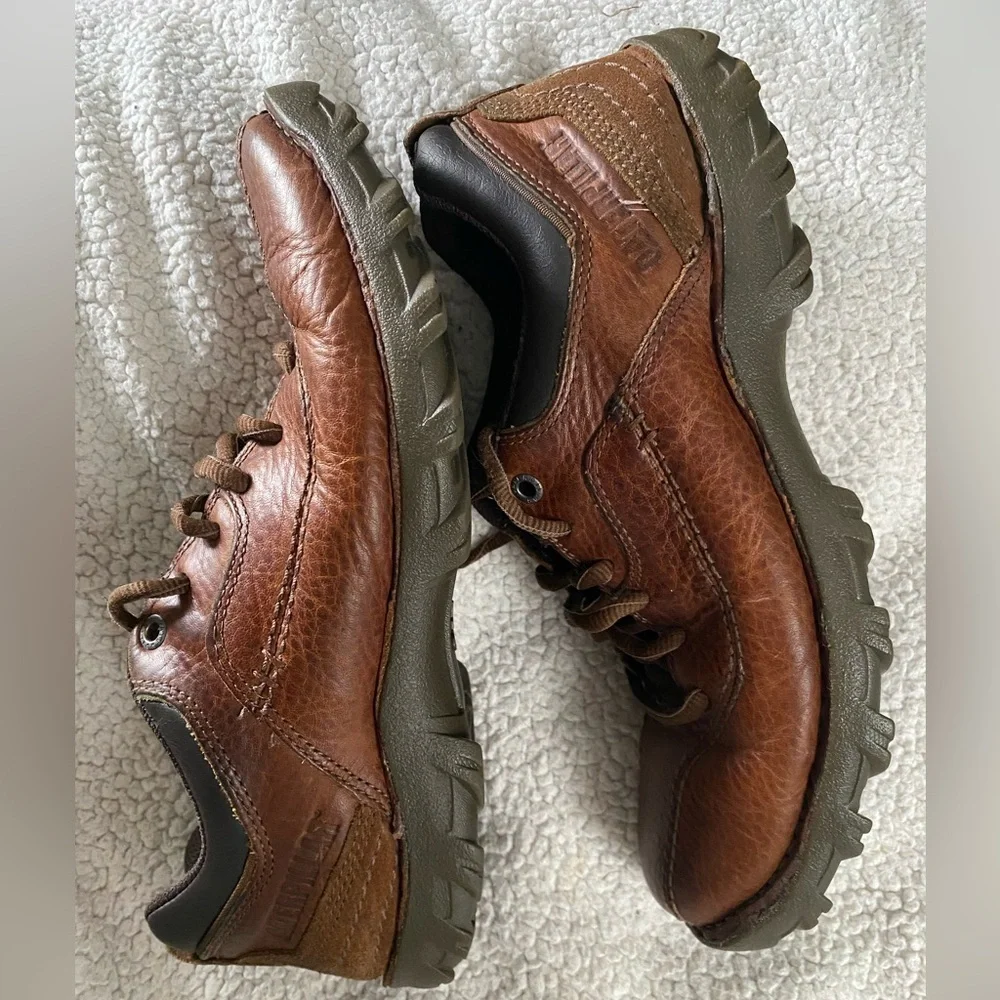 CAT Caterpillar Men’s Brown Leather Lace Up Oxford Shoes Size 8